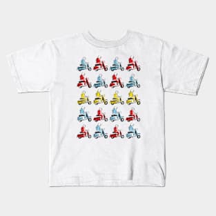 Retro Scooter, Classic Scooter, Scooterist, Scootering, Scooter Rider, Mod Art Kids T-Shirt